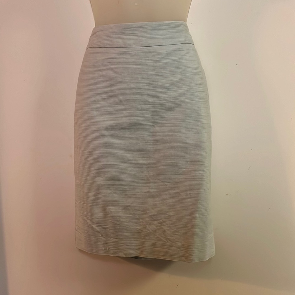 Ann Taylor Factory Light Gray Ribbed Pencil Skirt